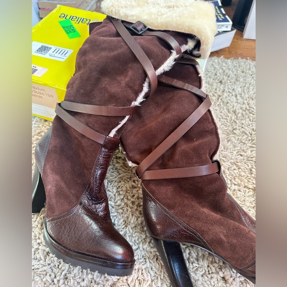 Banana Republic shearling over the knee boots